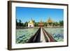 South East Asia, Myanmar, Bago, Lakeside Pagodas-Christian Kober-Framed Photographic Print