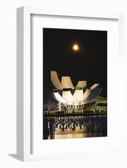South East Asia, Singapore, Art Science Museum and Full Moon-Christian Kober-Framed Photographic Print
