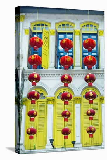 South East Asia, Singapore, Chinatown, Shutters on Colonial Building-Christian Kober-Stretched Canvas