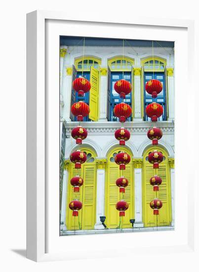 South East Asia, Singapore, Chinatown, Shutters on Colonial Building-Christian Kober-Framed Photographic Print