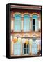 South East Asia, Singapore, Chinatown, Shutters on Colonial Building-Christian Kober-Framed Stretched Canvas