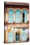 South East Asia, Singapore, Chinatown, Shutters on Colonial Building-Christian Kober-Stretched Canvas
