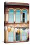 South East Asia, Singapore, Chinatown, Shutters on Colonial Building-Christian Kober-Stretched Canvas