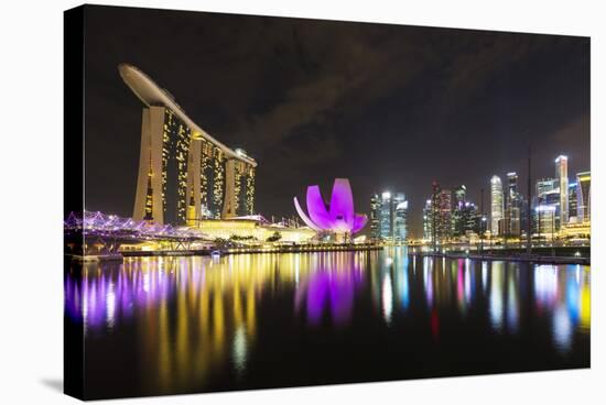 South East Asia, Singapore, Marina Bay Sands and Art Science Museum-Christian Kober-Stretched Canvas