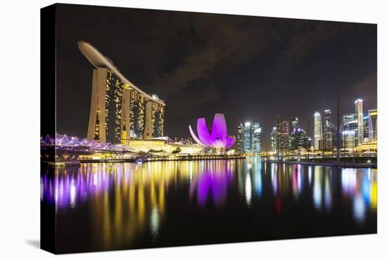 South East Asia, Singapore, Marina Bay Sands and Art Science Museum-Christian Kober-Stretched Canvas