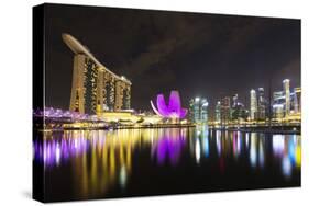 South East Asia, Singapore, Marina Bay Sands and Art Science Museum-Christian Kober-Stretched Canvas