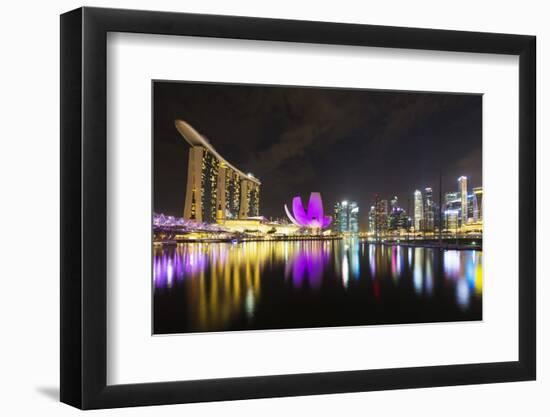 South East Asia, Singapore, Marina Bay Sands and Art Science Museum-Christian Kober-Framed Photographic Print