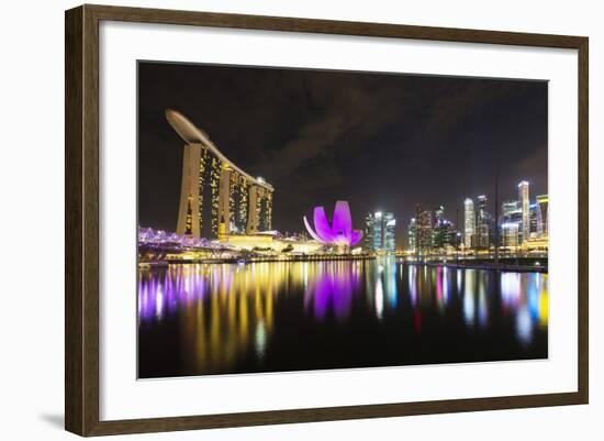 South East Asia, Singapore, Marina Bay Sands and Art Science Museum-Christian Kober-Framed Photographic Print