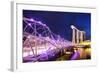 South East Asia, Singapore, Marina Bay Sands and Helix Bridge-Christian Kober-Framed Photographic Print