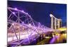 South East Asia, Singapore, Marina Bay Sands and Helix Bridge-Christian Kober-Mounted Photographic Print