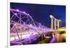 South East Asia, Singapore, Marina Bay Sands and Helix Bridge-Christian Kober-Framed Photographic Print