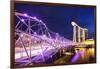 South East Asia, Singapore, Marina Bay Sands and Helix Bridge-Christian Kober-Framed Photographic Print