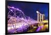 South East Asia, Singapore, Marina Bay Sands and Helix Bridge-Christian Kober-Framed Photographic Print