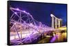 South East Asia, Singapore, Marina Bay Sands and Helix Bridge-Christian Kober-Framed Stretched Canvas