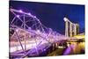 South East Asia, Singapore, Marina Bay Sands and Helix Bridge-Christian Kober-Stretched Canvas