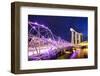 South East Asia, Singapore, Marina Bay Sands and Helix Bridge-Christian Kober-Framed Photographic Print