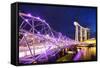 South East Asia, Singapore, Marina Bay Sands and Helix Bridge-Christian Kober-Framed Stretched Canvas