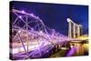 South East Asia, Singapore, Marina Bay Sands and Helix Bridge-Christian Kober-Stretched Canvas