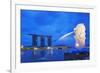 South East Asia, Singapore, Merlion and Marina Bay Sands-Christian Kober-Framed Photographic Print