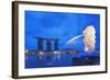 South East Asia, Singapore, Merlion and Marina Bay Sands-Christian Kober-Framed Photographic Print