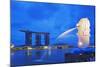 South East Asia, Singapore, Merlion and Marina Bay Sands-Christian Kober-Mounted Photographic Print