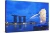 South East Asia, Singapore, Merlion and Marina Bay Sands-Christian Kober-Stretched Canvas