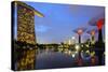 South East Asia, Singapore, South East Asia, Singapore, Gardens by the Bay and Marina Bay Sands-Christian Kober-Stretched Canvas