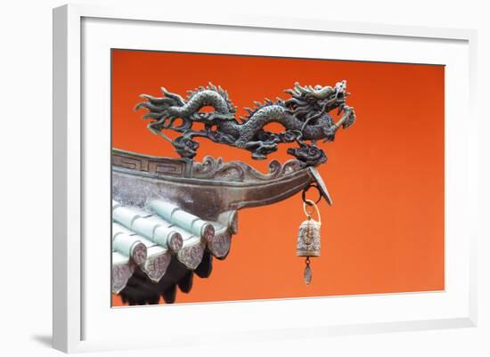 South East Asia, Singapore, Thian Hock Keng Temple, Detail of Dragon Sculpture-Christian Kober-Framed Photographic Print