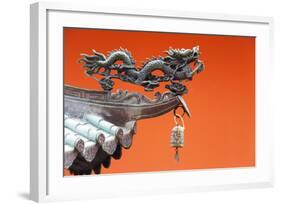 South East Asia, Singapore, Thian Hock Keng Temple, Detail of Dragon Sculpture-Christian Kober-Framed Photographic Print