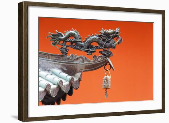 South East Asia, Singapore, Thian Hock Keng Temple, Detail of Dragon Sculpture-Christian Kober-Framed Photographic Print