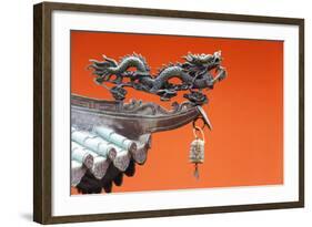 South East Asia, Singapore, Thian Hock Keng Temple, Detail of Dragon Sculpture-Christian Kober-Framed Photographic Print