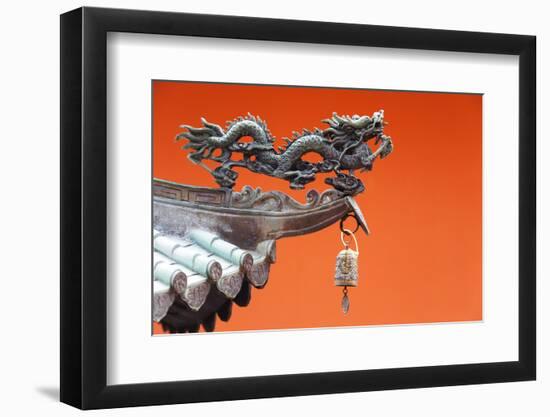South East Asia, Singapore, Thian Hock Keng Temple, Detail of Dragon Sculpture-Christian Kober-Framed Photographic Print