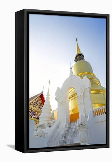 South East Asia, Thailand, Lanna, Chiang Mai, Wat Wat Suan Dok-Alex Robinson-Framed Stretched Canvas