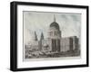 South-East View of St Paul's Cathedral with Figures and Carriages Outside, City of London, 1818-Daniel Havell-Framed Giclee Print