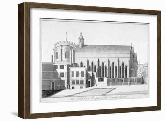 South-East View of Temple Church, City of London, 1737-Benjamin Cole-Framed Giclee Print