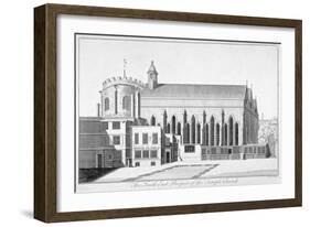 South-East View of Temple Church, City of London, 1737-Benjamin Cole-Framed Giclee Print