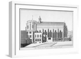 South-East View of Temple Church, City of London, 1737-Benjamin Cole-Framed Giclee Print
