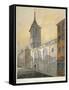 South-East View of the Church of St Margaret Lothbury, City of London, 1815-William Pearson-Framed Stretched Canvas