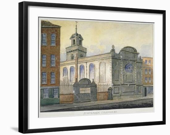 South-East View of the Church of St Stephen, Coleman Street, City of London, 1815-William Pearson-Framed Giclee Print