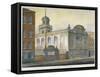 South-East View of the Church of St Stephen, Coleman Street, City of London, 1815-William Pearson-Framed Stretched Canvas