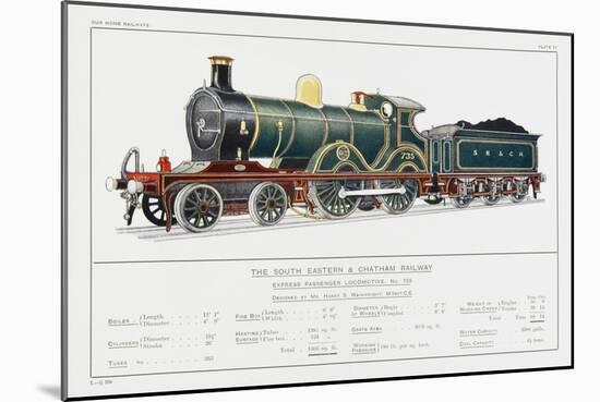 South Eastern and Chatham Railway Express Loco No 735-W.j. Stokoe-Mounted Art Print