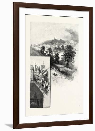 South Eastern Quebec, Sherbrooke (Right), Commercial Street (Left), Canada, Nineteenth Century-null-Framed Giclee Print