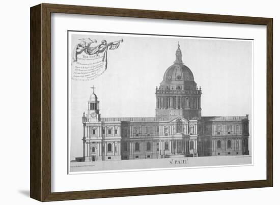 South Elevation of St Paul's Cathedral, City of London, 1702-William Emmett-Framed Giclee Print