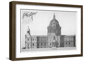 South Elevation of St Paul's Cathedral, City of London, 1702-William Emmett-Framed Giclee Print