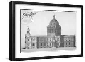 South Elevation of St Paul's Cathedral, City of London, 1702-William Emmett-Framed Giclee Print