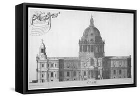 South Elevation of St Paul's Cathedral, City of London, 1702-William Emmett-Framed Stretched Canvas