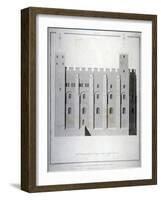 South Elevation of the White Tower, Tower of London, 1815-James Basire II-Framed Giclee Print