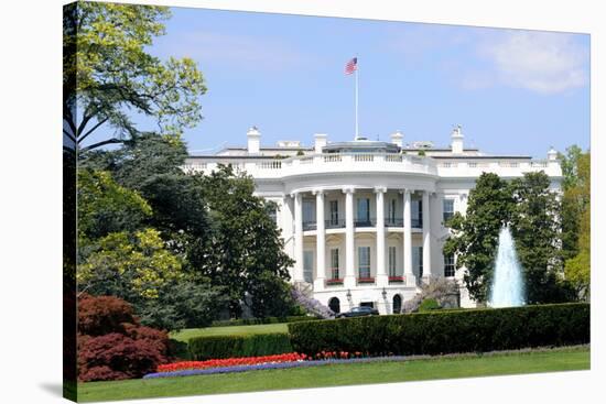 South Facade and South Lawn of the White House in Washington DC in Spring Colors-1photo-Stretched Canvas