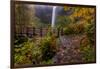 South Falls in Autumn at Silver Falls State Park, Silverton, Oregon-Chuck Haney-Framed Photographic Print