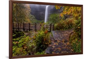 South Falls in Autumn at Silver Falls State Park, Silverton, Oregon-Chuck Haney-Framed Photographic Print